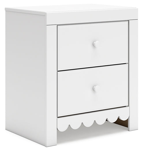 Mollviney Full Panel Storage Bed with Mirrored Dresser and Nightstand