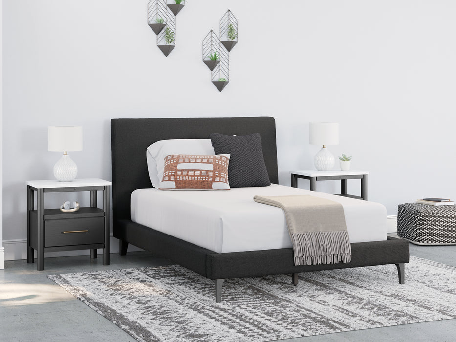 Cadmori Full Upholstered Bed with 2 Nightstands