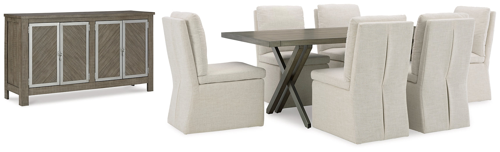 Krystanza Dining Table and 6 Chairs with Storage